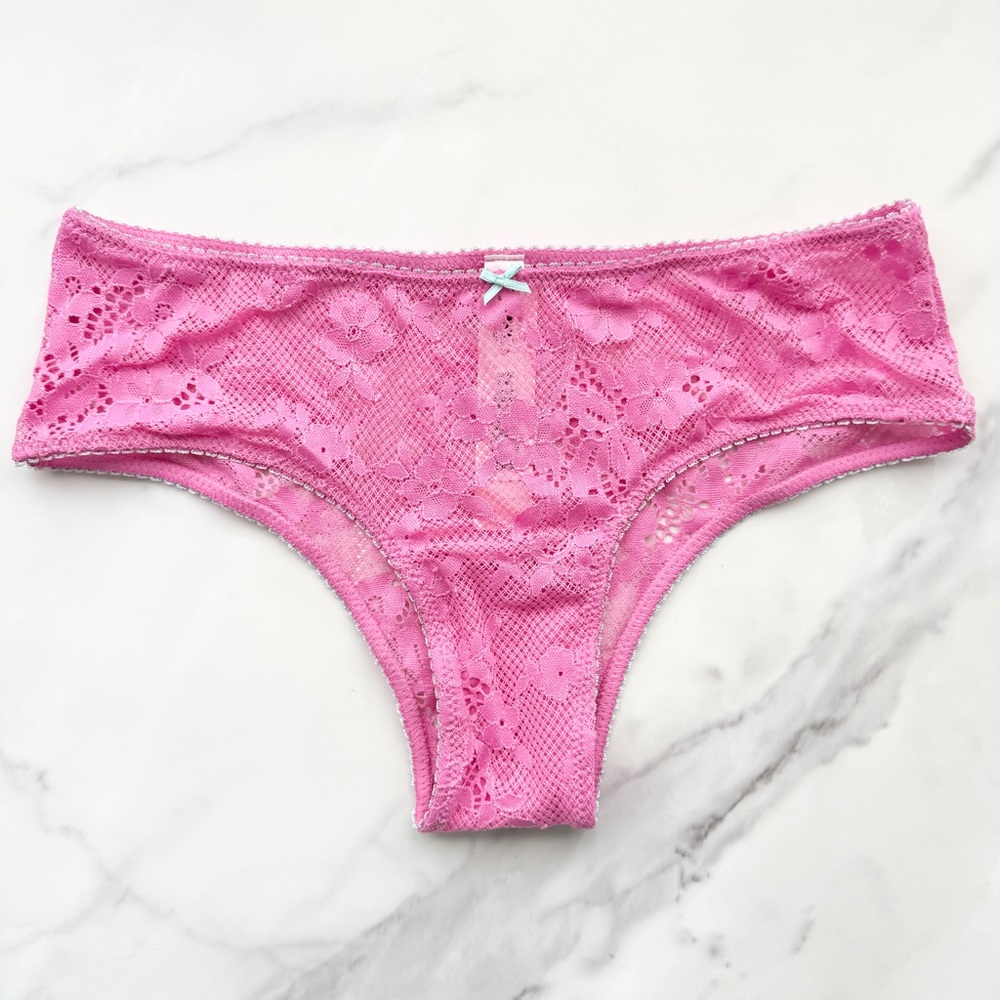 NWT VICTORIA’S SECRET TEASE LACE CHEEKY PANTY IN NEW PEONY & WATERFALL S/L/XL